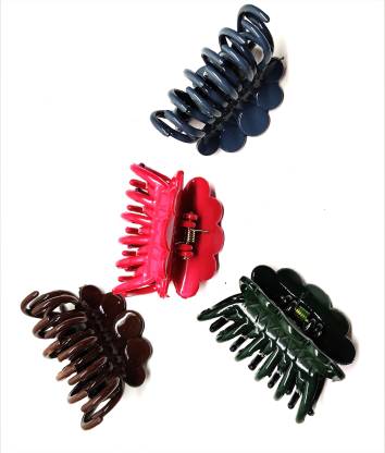 pretty Charming Plastic Hair Clutcher UNBREAKABLE Hair Claw Clip for Girls  & Women Medium Size pack of 4 with a surprised Freebie Hair Claw Price in  India - Buy pretty Charming Plastic