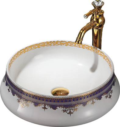 Kemjo Ceramic Premium Designer Art Table Top Wash Basin Bowl Round Shape Counter Vessel Sink For Modern Home Bathroom Living Room Washroom Toilet Kitchen Jenny0 In India - Bathroom Bazaar Kitchen Sinks Kemjo Ceramic Premium Designer Art Table Top Wash Basin Bowl Round Shape Counter Vessel Sink For Modern Home Bathroom Living Room Washroom Toilet Kitchen Jenny0 In India - Bathroom Bazaar Kitchen Sinks
