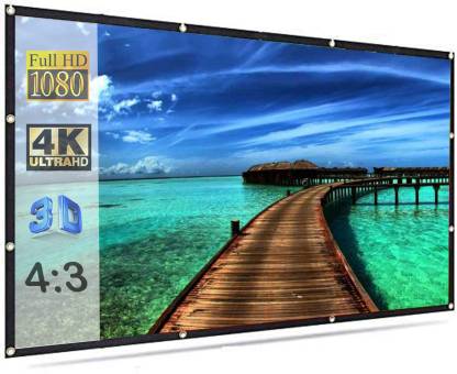 MOIZ 84 Inch Projector Screen (Foldable) 6 x 4 Feet 4:3 Ratio 3D UHD Supported Design 06 Projector Screen (Width 123 cm x 184 cm Height)