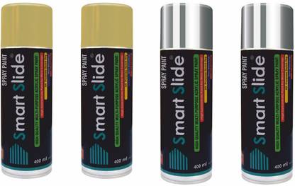 Smart Slide Normal Gold Chrome Silver Spray Paint 400 Ml Price In India Buy Smart Slide Normal Gold Chrome Silver Spray Paint 400 Ml Online At Flipkart Com