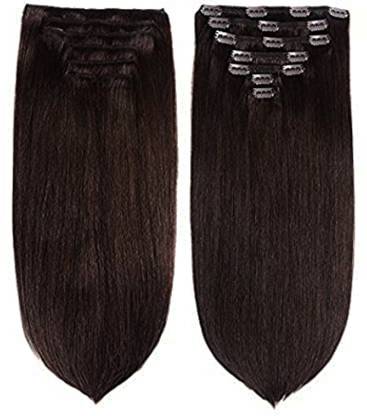 AP Real Human Extensions clip in 7pcs 12 inch Straight Indian Virgin Human  Remy Extensions(Natural 12