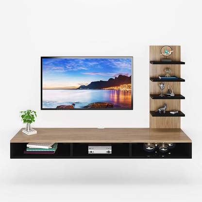 Furnifry Wooden Wall Mounted Tv Stand Entertainment Unit Cabinet With Utility Shelves For Set Top Box Decorative Objects Ideal Up To 42 Accessories Included Engineered Wood - Pictures Of Wall Mounted Tv Shelves Furnifry Wooden Wall Mounted Tv Stand Entertainment Unit Cabinet With Utility Shelves For Set Top Box Decorative Objects Ideal Up To 42 Accessories Included Engineered Wood - Pictures Of Wall Mounted Tv Shelves