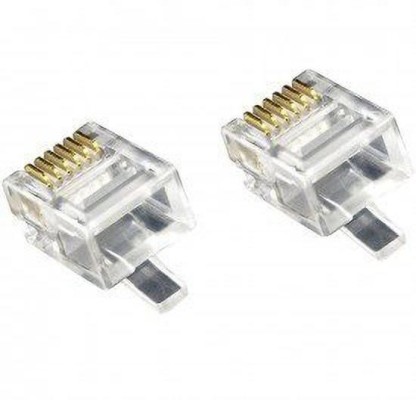 100 pack RJ11/RJ12 6P6C Crimp Plugs Modular Connectors Broadband/ADSL/Telephone 
