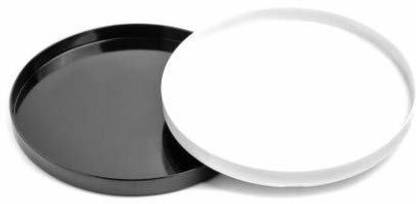 Ruhi Collections Round Serving Trays Set Black And White Pair Of For Centre Table Home Decor 2 8 Inches Each Tray In India Ruhi Collections Round Serving Trays, White Plastic Round Serving Tray