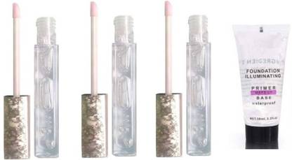 Sheny Best Moisturizing Crystal Clear Lip Gloss Each 12 Ml Transparent Pack Of 3 And Perfect Professional Foundation Illuminating Gel Primer 50 Ml Transparent Price In India Buy Sheny Best Moisturizing