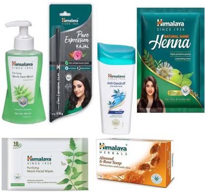 HIMALAYA Essential Items Neem Face Wash, Pencil Kajal, Shampoo, Soap, Henna  Hair Shine & Neem Facial Wipes Price in India - Buy HIMALAYA Essential  Items Neem Face Wash, Pencil Kajal, Shampoo, Soap,