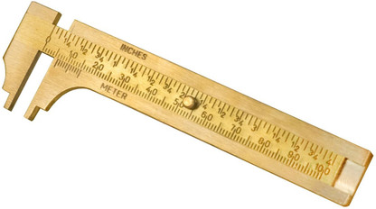 Mini Copper Ruler Inch & cm Vernier Calipers Gauge Measurement Tool Pocket 