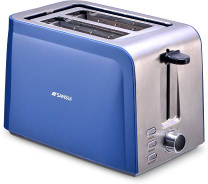 Sansui Prima 2 Slice 800 W Pop Up Toaster  (Sky Blue, Chrome)