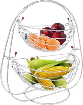 Impulse 2 Tier Fruit Vegetables Basket For Kitchen Fruit Basket For Dining Table Stainless Steel Fruit Vegetable Basket Price In India Buy Impulse 2 Tier Fruit Vegetables Basket For