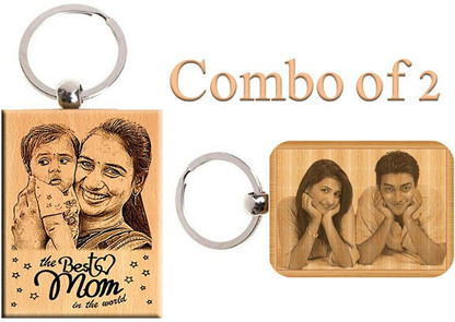 milap creations laser engraved wood key 