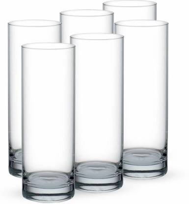 HARSHA ENTERPRIS (Pack of 6) Highball Round Glasses [Set of 6] Clear Heavy Base Tall Bar Glass - Drinking Glasses for Water, Juice, Beer, Wine, and Cocktails 240ml Glass Set Water/Juice Glass
