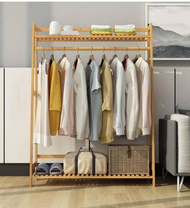 Ada Handicraft Bamboo Clothing Garment Rack Hanging Heavy Duty Storage Organizer Shelves Coat And Umbrella Stand In India Ada Handicraft Bamboo Clothing Garment, Coat Storage Rack With Cover