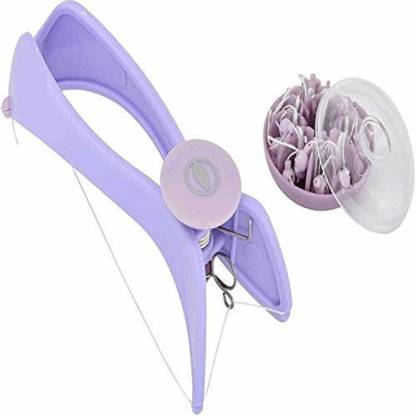 Zurix Eyebrow Face and Body Hair Threading and Removal System Tweezers for Women (Purple)