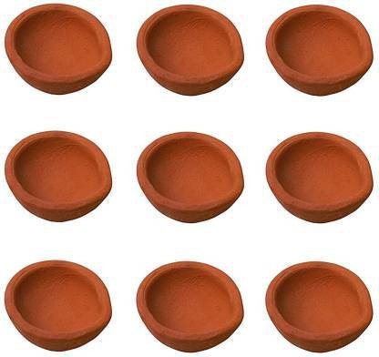 YADNESH Set Of Six Deepawali Special Clay Diya home decor and festivities Carved beautifully out of clay for this festival Diyas are an essential part of Diwali decorative Earthen Diya MultiColor 