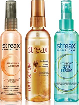 Streax Hair Serum Walnut Oil Vita Gloss Repair Max Pack Of 3 Price In India Buy Streax Hair Serum Walnut Oil Vita Gloss Repair Max Pack Of 3 Online In India Reviews Ratings