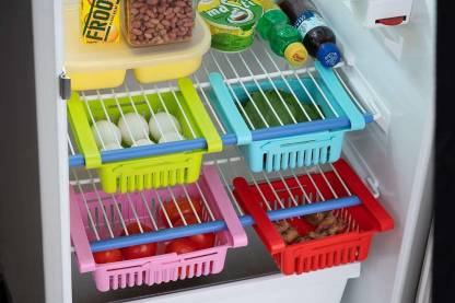 4x Fridge Box Can Holder Kitchen Shelf Organiser Cupboard Holder Storage Baskets