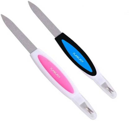 FLAWLADY TWO IN ONE Premium Nail Filer & Cuticle Cutter(Trimmer) Combo