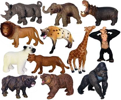 Miniature Mart Small Size Jungle Animals Toys Set, Realistic High Finish Animal Figurines African Jungle Animals Miniature Mart Small Size Jungle Animals Toys Set, Realistic High Finish Animal Figurines African Jungle Animals