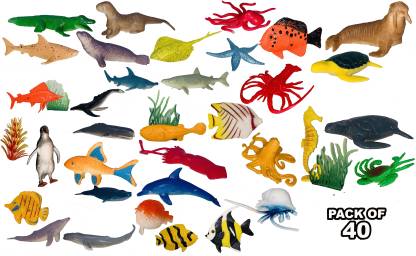 Miniature Mart Pack Of 40 Small Size Realistic Under Sea Life Figure Ocean  Animals|Use As ShowPiece|Toys Set For Party Favour Supplies|Playing Toys  For Babies And Kids|(Pack Of 40) - Pack Of 40