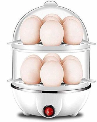 THYMY Egg Cooker Deluxe Steamer Egg Boiler with Two Layers 14 Eggs Capacity-Black 