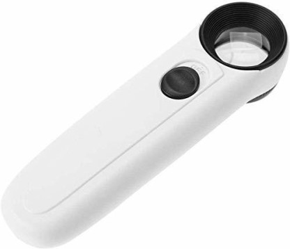 Folding Handle Macular Degeneration 5 Bright LED Magnifier 2X Rectangular Handheld Reading Magnifying Glass for Seniors Hobbyists by H+LUX Low Vision Magnifying Glass with Light 