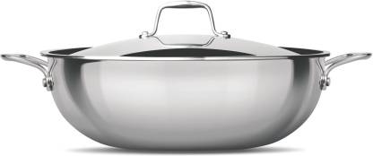 Milton Kadhai 30 cm with Lid 5.7 L Capacity (Stainless Steel, Induction Bottom)