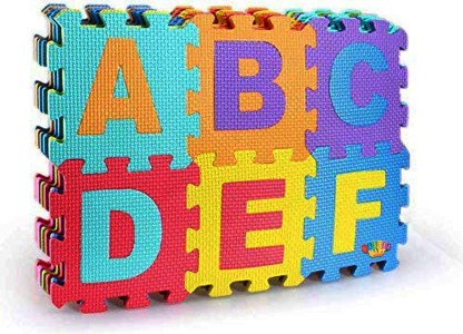 6pcs and 10 Borders Infant Shining Puzzle Mat Play Mat XPE Foam 44 × 65 × 0.78 inches for Kids 