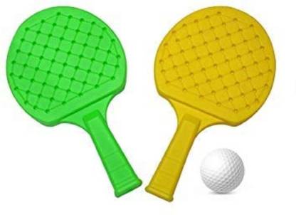 RIO PORT Table Tennis Badminton Plastic Racquet Set with Ball, Multicolor Unstrung Tennis Racquet