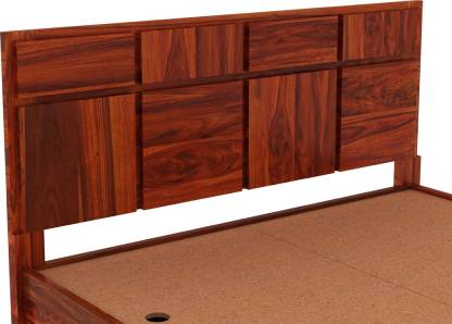 Best Honey Oak Finish Sheesham Wood Queen Size Bed – Vintej Home