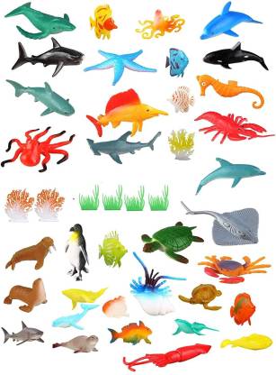 Zvezda 40 Pieces Sea Water World Aquatic Animal Fishes and Plants Ocean  Realistic Figures Toy Set for Kids (Multicolour) - 40 Pieces Sea Water  World Aquatic Animal Fishes and Plants Ocean Realistic