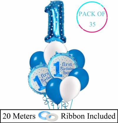 Blue 1st Birthday Girl Party Decorations Sets Kids One Year Paper Whale Banner Confetti Balloons Boy First Baby Shower Favors Party Diy Decorations Aliexpress