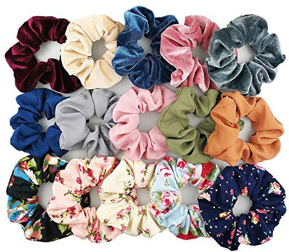 5 Pcs Chiffon Flower Hair Ties Elastics Print Scrunchies Hair Scrunchies Hair Bands Hair Accessories for Women and Girls