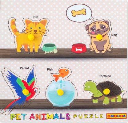 Omocha Pet Animals Wooden Learning Preschool Board Small Pegged Puzzle  Multicolour - 5 Pieces - Pet Animals Wooden Learning Preschool Board Small  Pegged Puzzle Multicolour - 5 Pieces . shop for Omocha products in India. |  