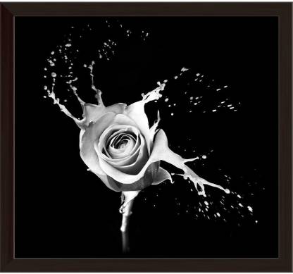 Artzfolio Rose With Red Splashes On Black Background Canvas Painting Dark  Brown Synthetic Frame  x 20inch ( x ) Digital Reprint  20 inch x  inch Painting Price in India -