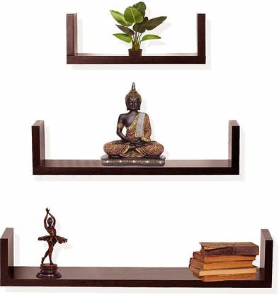 Craftvice Floating Wall Shelves For Living Room Bedroom Office Kitchen Set Of 03 U Shaped Wall