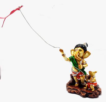 Sawcart Statue of Lord Ganesha Flying Kite with Mushak Handicraft Cute  Figurine of Ganesh Vinayak Idol