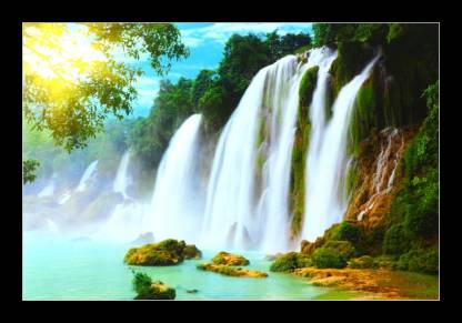 Gag Beautiful Waterfall In Forest Painting with Synthetic Frame Digital  Reprint 20 inch x 14 inch Painting Price in India - Buy Gag Beautiful  Waterfall In Forest Painting with Synthetic Frame Digital
