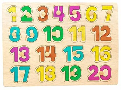 Wooden Number Puzzles for 1 Year Old Girl & Boy Gifts Learning Toys for Toddlers 