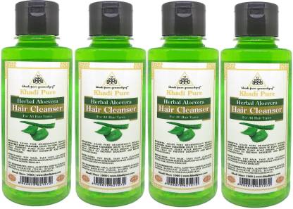 Khadi Pure Pure Herbal Aloevera Hair Cleanser (Pack Of 4) Men & Women (840  ml) - Price in India, Buy Khadi Pure Pure Herbal Aloevera Hair Cleanser  (Pack Of 4) Men &