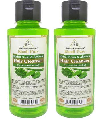 KHADI Herbal Neem & Aloevera Hair Cleanser Men & Women (420 ml) - Price in  India, Buy KHADI Herbal Neem & Aloevera Hair Cleanser Men & Women (420 ml)  Online In India,