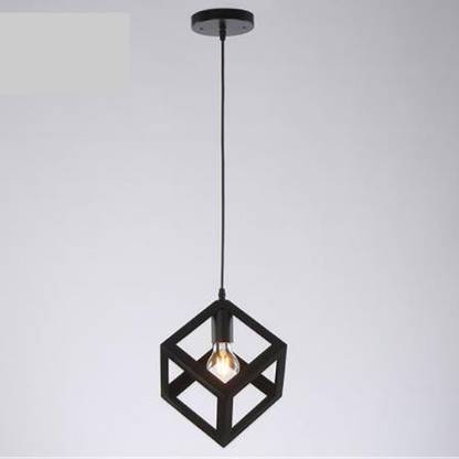 Ample Hq Square Shape With Led Filament Long Bulb Modern Look Ceiling Hanging Pendant Light Black Color Pendants Lamp In India Modern Look Ceiling Hanging Pendant, Long Pendant Ceiling Lights
