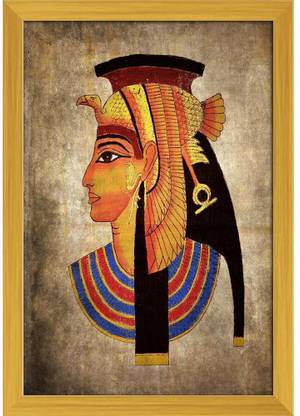 Old Egyptian Pharaoh Paper Poster Golden Frame | Top Acrylic Glass 13inch x 19inch (33cms x 48.3cms) Paper Print