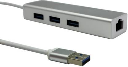 microware USB 3.0 3-Port Hub with Gigabit Ethernet Adapter USB Adapter