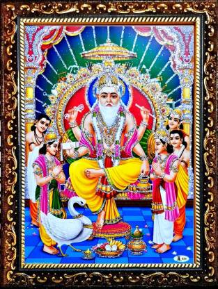 SUNINOW VISHWAKARMA JI PHOTO FRAME | GOD PHOTO FRAMES | Hindu god photo | bhagwan  photo | small size photo of 7x 5 inch Religious Frame Price in India - Buy  SUNINOW