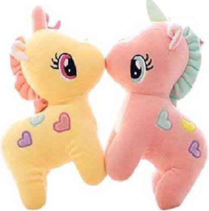 Renox Combo of 2 cute Unicorn yellow & pink Plush Toy for Kids, Gift & Decoration (teddy bear) - 25 cm - Combo of 2 cute Unicorn yellow & pink Plush Toy