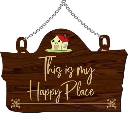 Paper Pebbles Home Wall Decor This Is My Happy Place With Mdf Board Art For Bedroom Decorative Piece Gifting Item The House Of Memories In India - Decoration Piece For Home