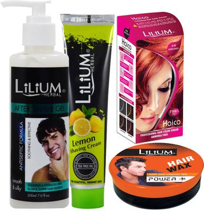 LILIUM Shaving Cream, After Shaving Gel & Burgundy Hair Color With Hair Wax, (GC840) Pack of 4 Price in India - Buy LILIUM Shaving Cream, After Shaving Gel & Burgundy Hair Color LILIUM Shaving Cream, After Shaving Gel & Burgundy Hair Color With Hair Wax, (GC840) Pack of 4 Price in India - Buy LILIUM Shaving Cream, After Shaving Gel & Burgundy Hair Color