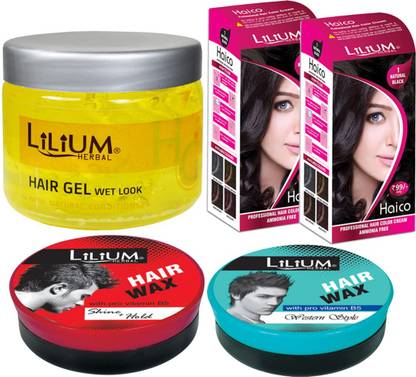 LILIUM Wet Look Hair Gel, Hair Wax With Natural Black Hair Color, (GC838) Pack of 5 Price in India - Buy LILIUM Wet Look Hair Gel, Hair Wax With Natural Black Hair LILIUM Wet Look Hair Gel, Hair Wax With Natural Black Hair Color, (GC838) Pack of 5 Price in India - Buy LILIUM Wet Look Hair Gel, Hair Wax With Natural Black Hair