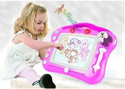 Boy Girl Painting Learning Birthday Gift Present Renewed RIZUIEI Magnetic Drawing Board,4 Color Zone Erasable Colorful Magna Doodle Toys Writing Sketching Pad 