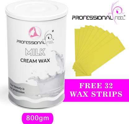 PROFESSIONAL FEEL milk cream wax with 32 wax strips, milk wax Hair Removal  advance formula Wax - Price in India, Buy PROFESSIONAL FEEL milk cream wax  with 32 wax strips, milk wax